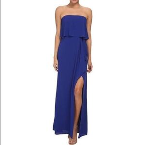 BCBGMAXAZRIA Captivating Blue Strapless Gown